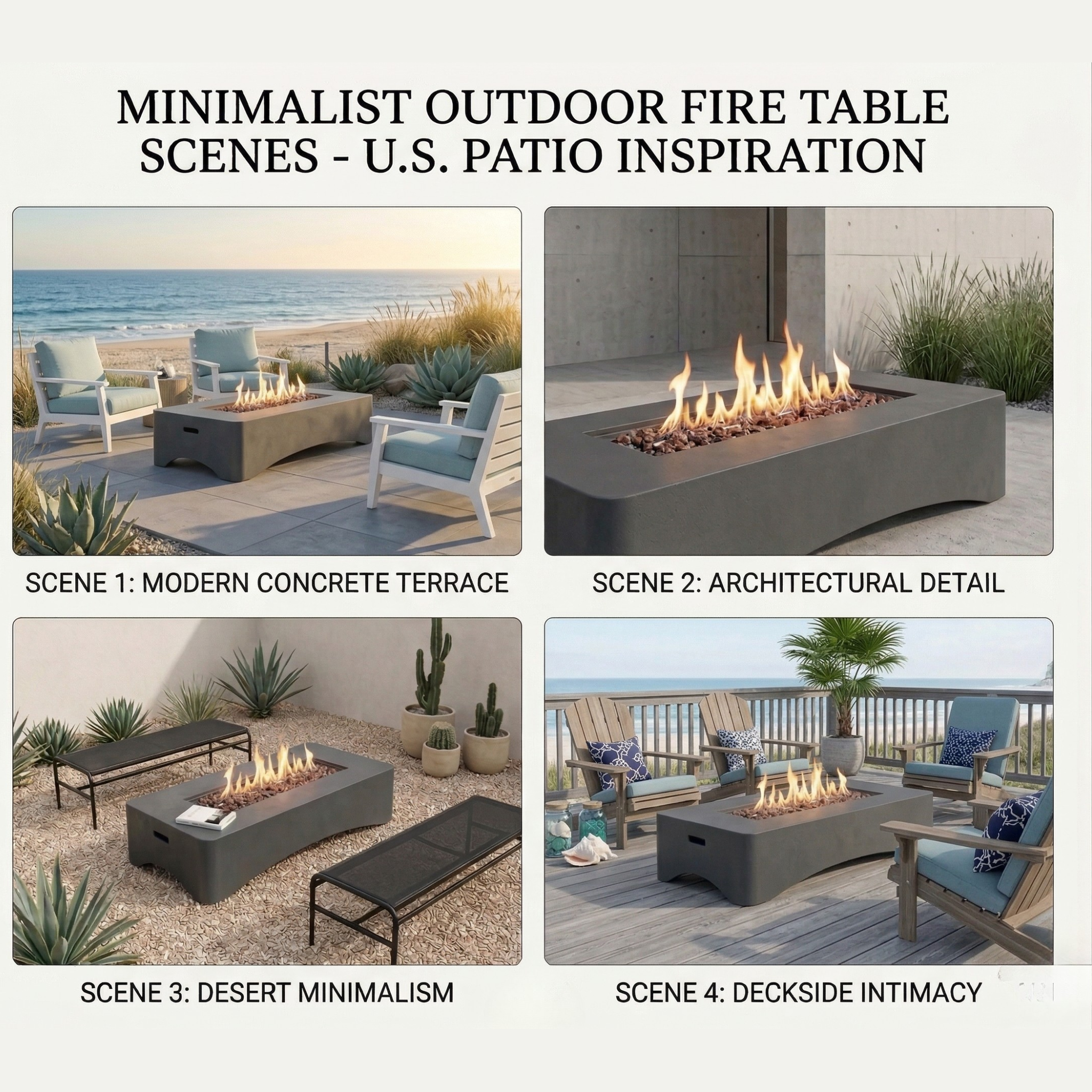 56" Propane Fire Pit Table, Rectangular Outdoor Gas Fire Pit - Dark Gray