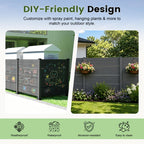 50" W x 49" H Outdoor Privacy Screen with Aluminum Posts, 4 Panels, Dark