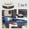 42" Outdoor Propane Fire Pit Table W Tank Cover & Wind Guard, round Gas Fire Pit Table with Concrete & Wood Grain Design, 50000BTU Fire Tables for Patio, Backyard, Garden