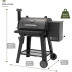 Oakford 715 Wood Pellet Grill with 715 SQ in Cooking Area, Steel Wire Grates, I-Site View Indicator, Heavy Duty Pellet Smoker Grill with Bluetooth Connectivity - 910-0508