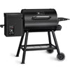 KingChii - 456 Sq. In. Wood Pellet Grill and Smoker BBQ with PID Auto Temperature Control in Black
