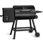KingChii - 456 Sq. In. Wood Pellet Grill and Smoker BBQ with PID Auto Temperature Control in Black