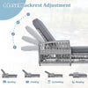 Outdoor Long Reclining Chaise with Armrests and Cushions
