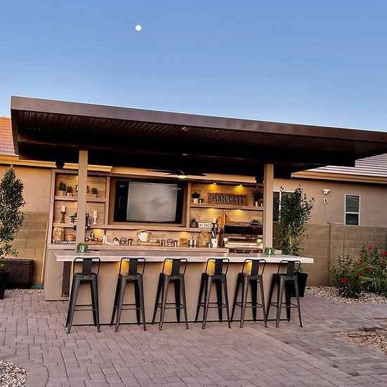 Outdoor Kitchen Pavilion  20'x 20' Luxury BBQ Island