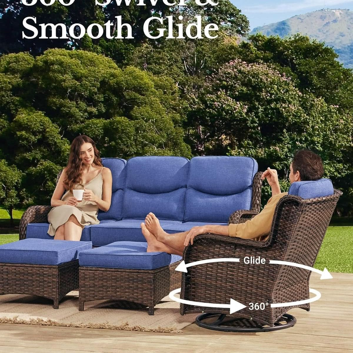 Luxury Outdoor Patio Furniture Set with Thick Cushions