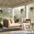 Outdoor Classic Solid Wood Twin Size Swing Bed