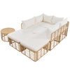 7 Pieces Outdoor Patio Furniture, All-Weather Rattan Sectional Sofa Set with table