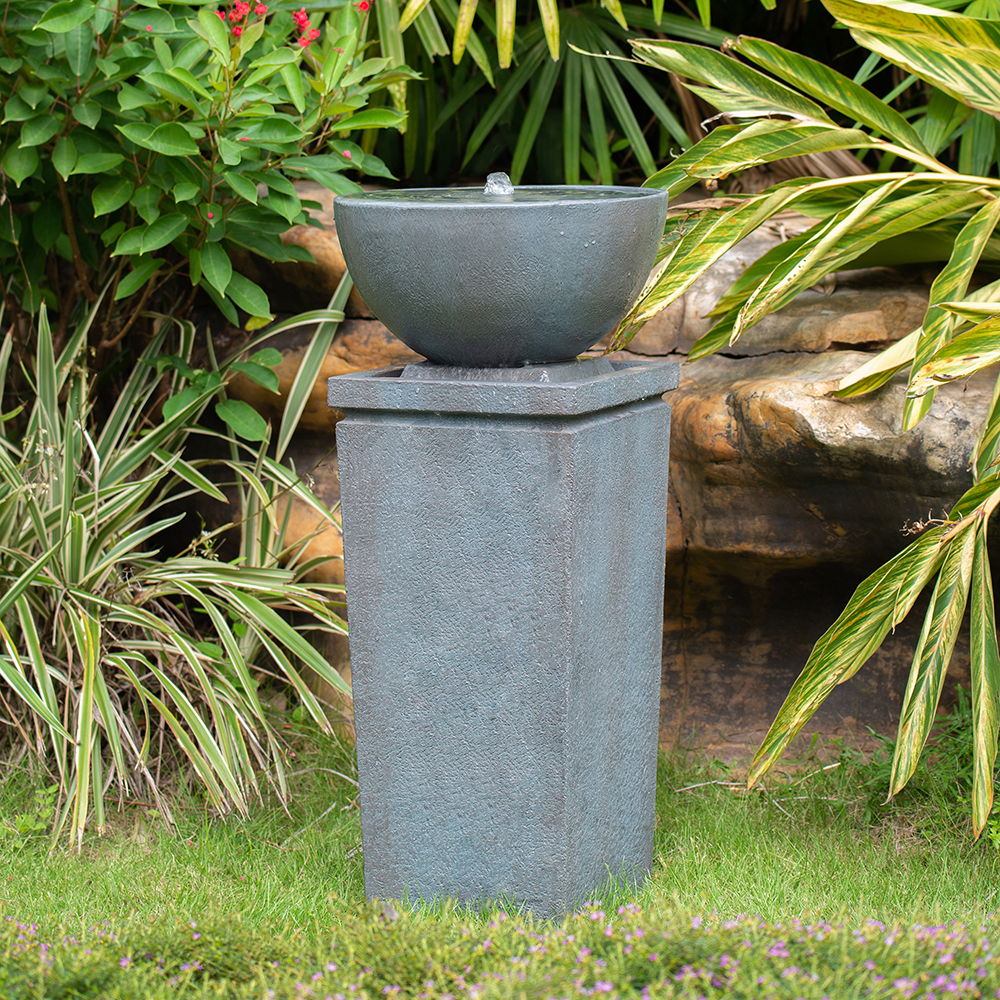Zen Bowl Water Fountain, Outdoor Bird Feeder  2-sizes