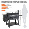 62-Inch Heavy-Duty Portable Wood Pellet BBQ Grill / Smoker With Cart