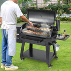 62-Inch Heavy-Duty Portable Wood Pellet BBQ Grill / Smoker With Cart