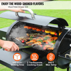 62-Inch Heavy-Duty Portable Wood Pellet BBQ Grill / Smoker With Cart