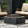 Outdoor Square Wood Burning Fire Pit - Dark Gray