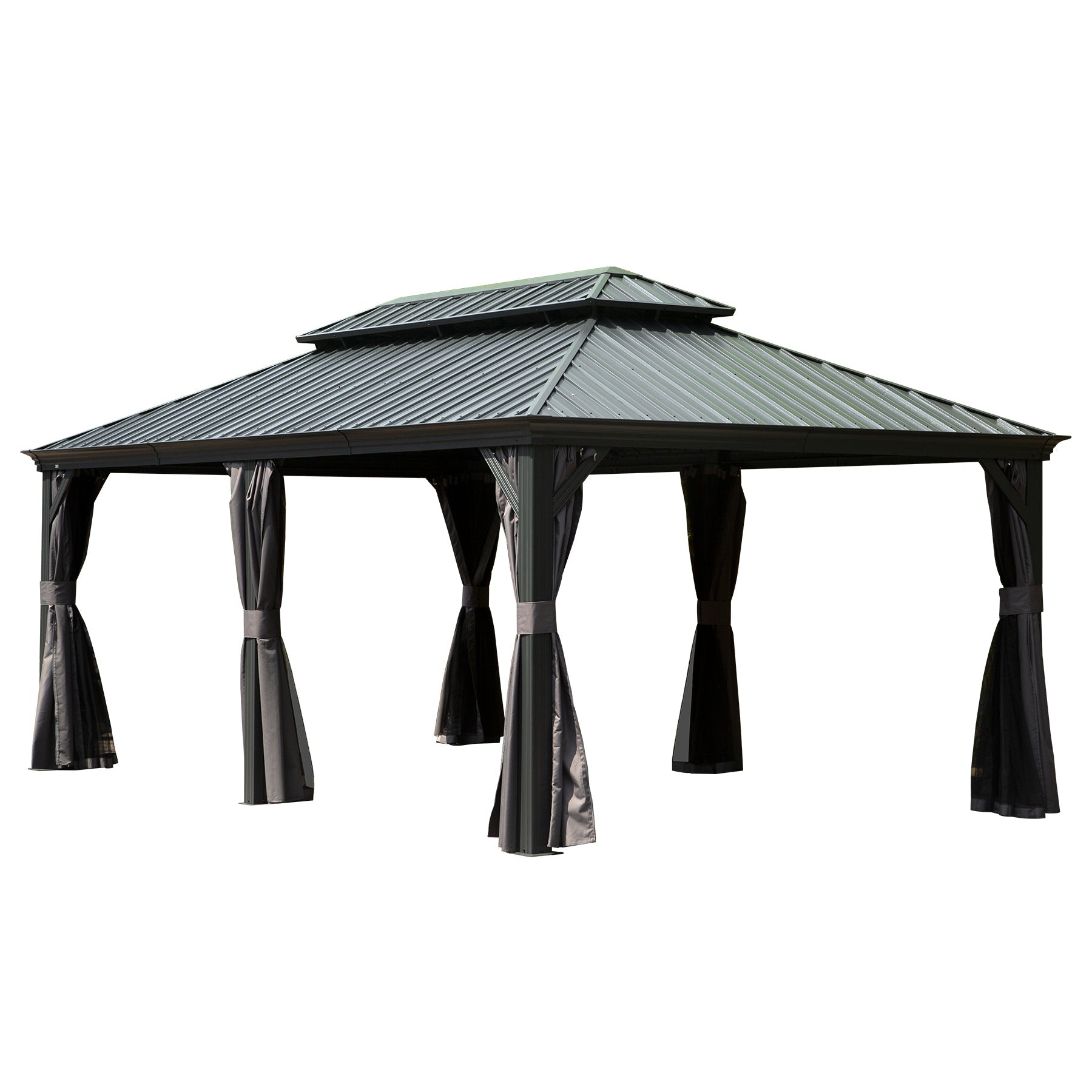 12' x 20' Hardtop Gazebo with Double Roof Canopy