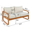 4-Piece Acacia Wood Outdoor Patio Furniture Set with Thick Cushions
