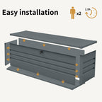 260 Gallon Metal Outdoor Deck Box Waterproof