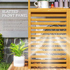 Outsunny Wood Air Conditioner Fence, Outdoor Privacy Screen Potting Table