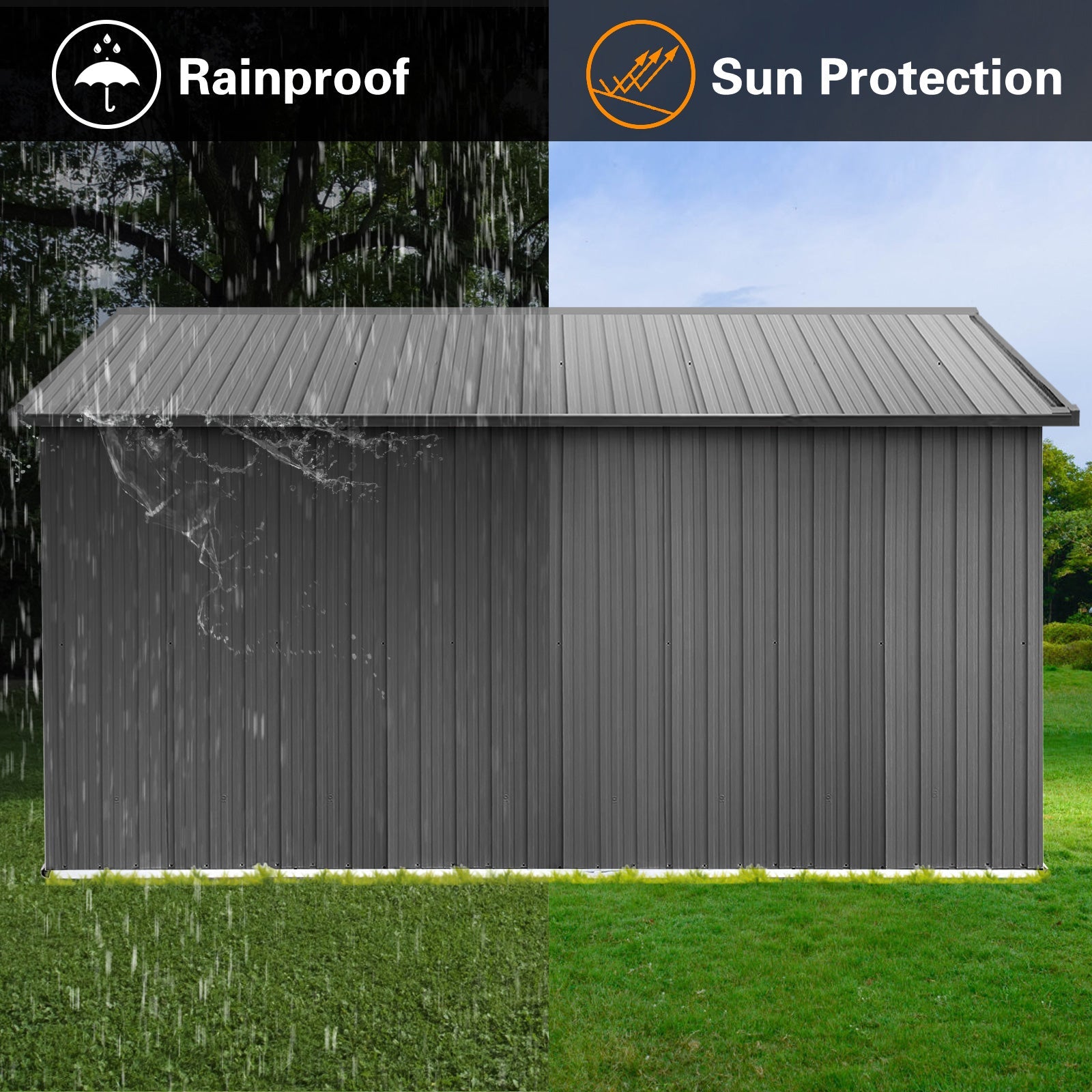 12 x 10 Ft Metal Garden Shed for Outdoor Storage