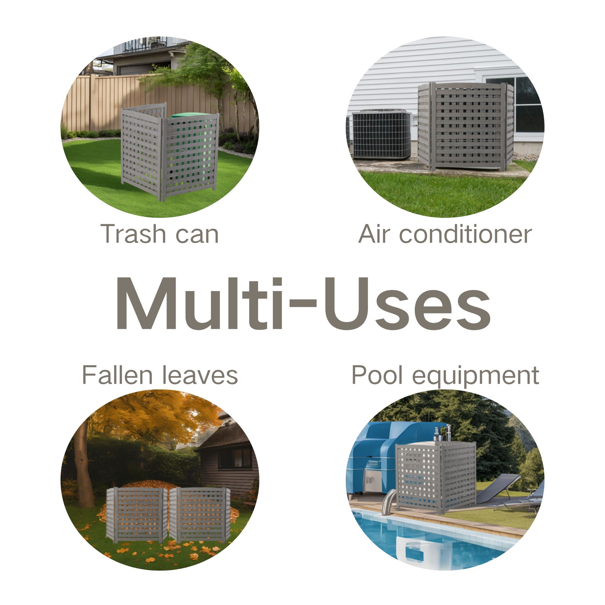 3 Panel Outdoor Air Conditioner Fence Screen