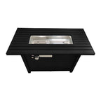 Outdoor Fire Table With Lid Fuel Versatility - Black
