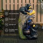 Bear Outdoor Water Fountain with LED Lights | 23.62"