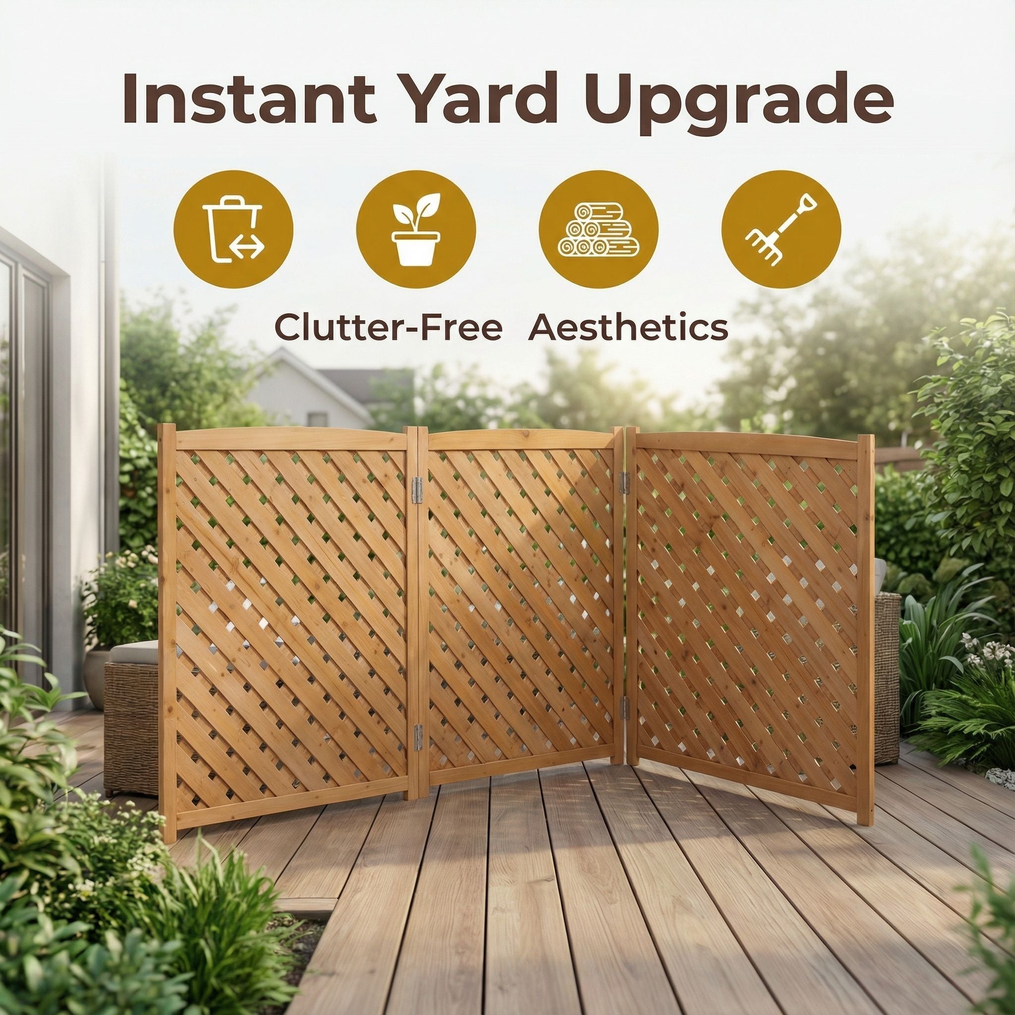 Outdoor 3 Panel Air Conditioner Fence Screen