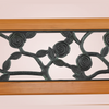 Cast Iron & Wood Outdoor Garden Bench with Ornate Backrest