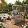 84-Inch Deluxe Stainless Steel Outdoor Kitchen Barbecue Island Grill