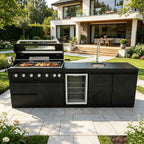 101-Inch 4-Burner Deluxe Stainless Steel Gas Outdoor Kitchen Barbecue Island Grill