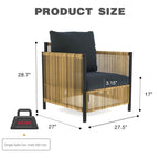 New Comming Outdoor Brown PE Wicker Sofa Set - 2 Pieces with Grey Cushions