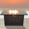 Outdoor Fire Table Durable Construction With Lid - Black