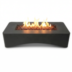 56" Propane Fire Pit Table, Rectangular Outdoor Gas Fire Pit - Dark Gray
