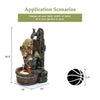 Luxenhome Outdoor Water Fountain, 25 Inch Whimsical Puppy Dog Resin Water Fountains Indoor with LED Lights