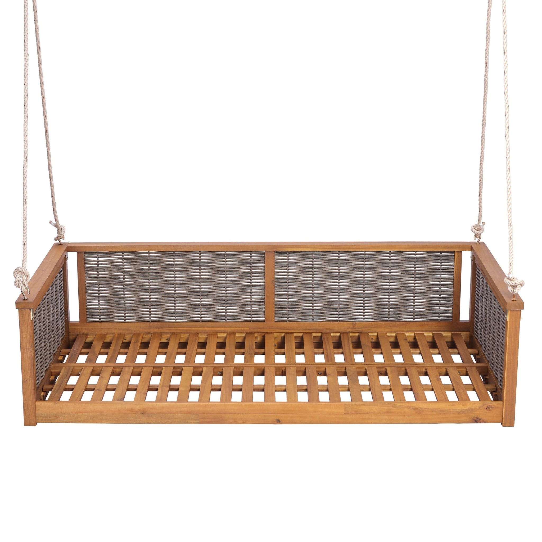 Outdoor Classic Solid Wood Twin Size Swing Bed