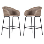 Ladd Outdoor Metal Wicker Barstool Set of 2