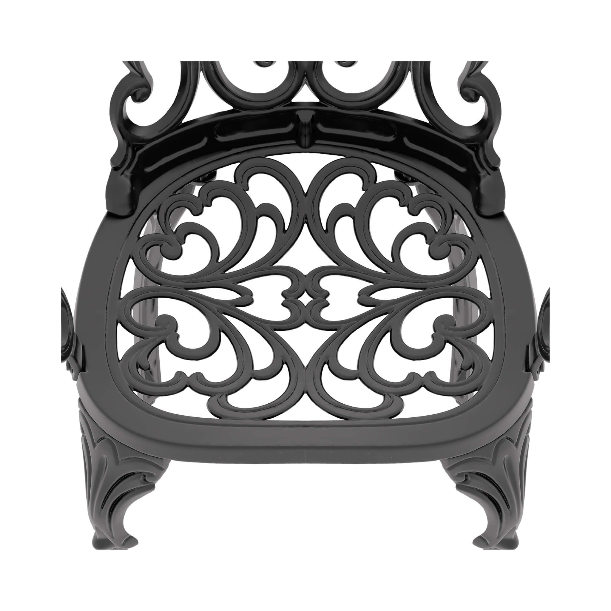 7-Piece Cast Aluminum Patio Furniture Set With Black Frame And Off-White Cushions