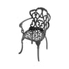7-Piece Cast Aluminum Patio Furniture Set With Black Frame And Off-White Cushions