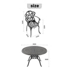 7-Piece Cast Aluminum Patio Furniture Set With Black Frame And Off-White Cushions