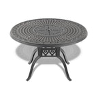 7-Piece Cast Aluminum Patio Furniture Set With Black Frame And Off-White Cushions