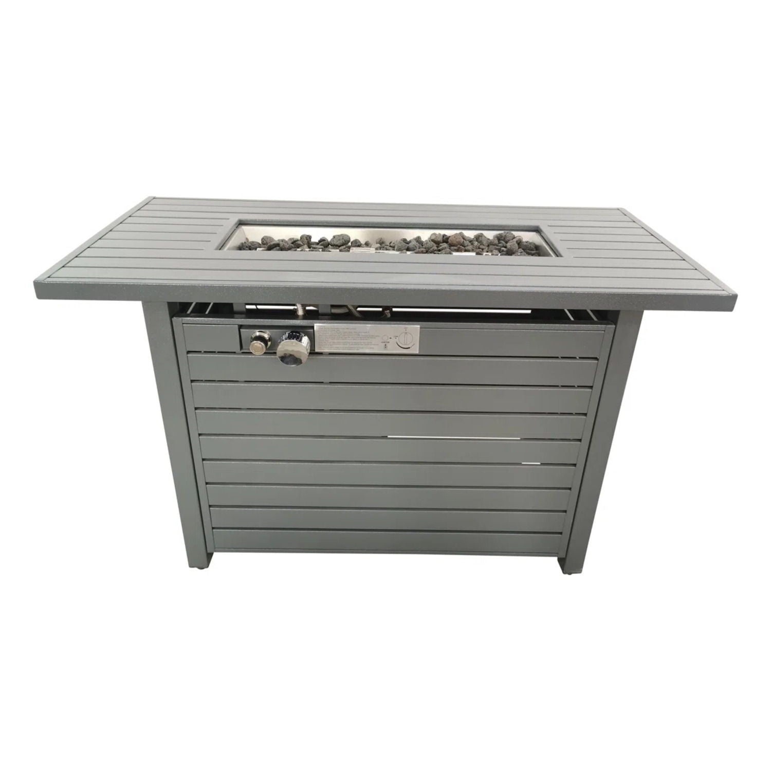 Outdoor Fire Table With Lid Fuel Versatility - Black