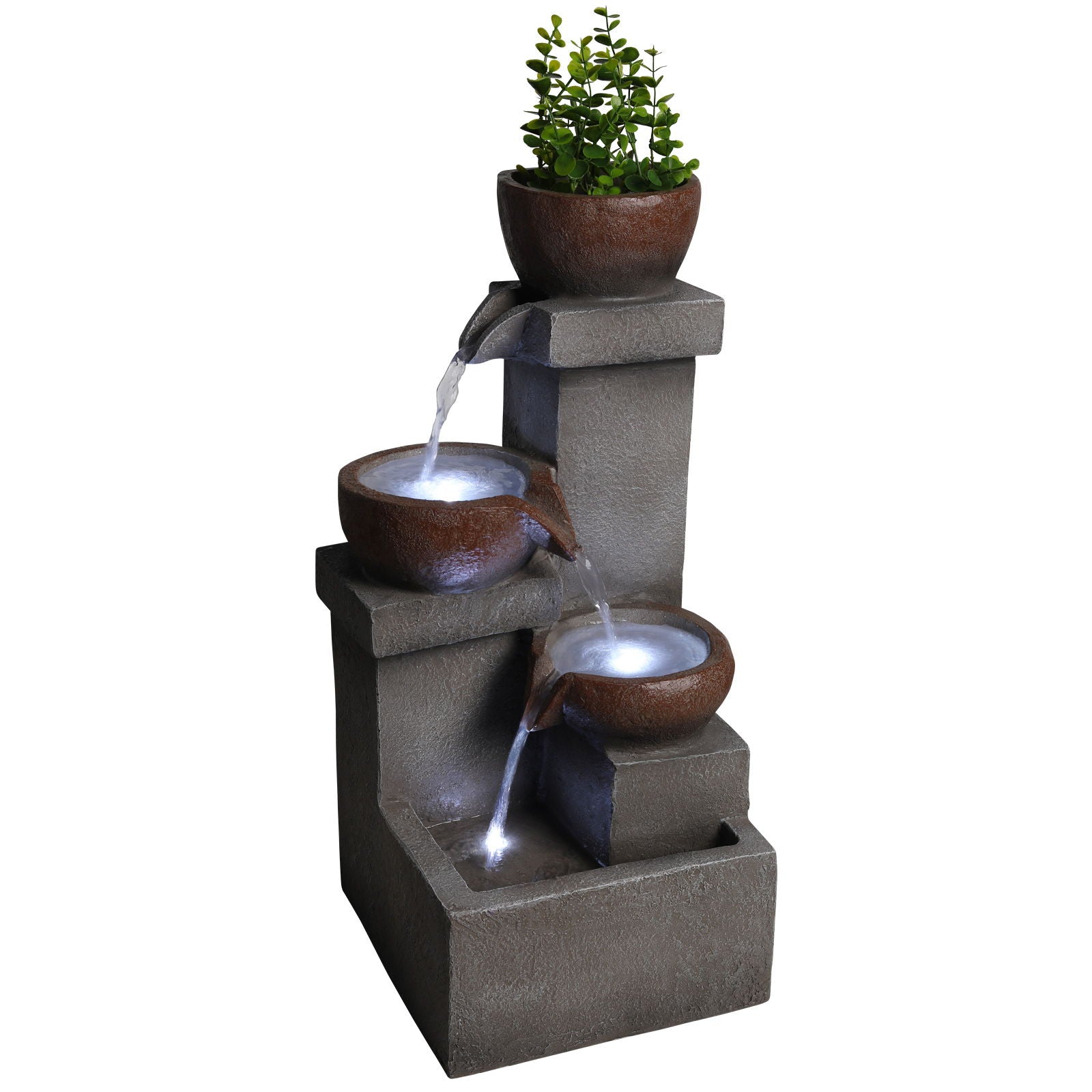 LED Waterfall Fountain Outdoor For Garden - Gray