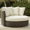 Kimora - Swivel Lounge Chair With Cushion - Beige / Dark Brown