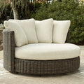 Kimora - Swivel Lounge Chair With Cushion - Beige / Dark Brown
