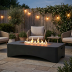 56" Propane Fire Pit Table, Rectangular Outdoor Gas Fire Pit - Dark Gray