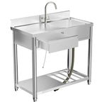 Outdoor Utility Sink With Workbench & Storage Shelf