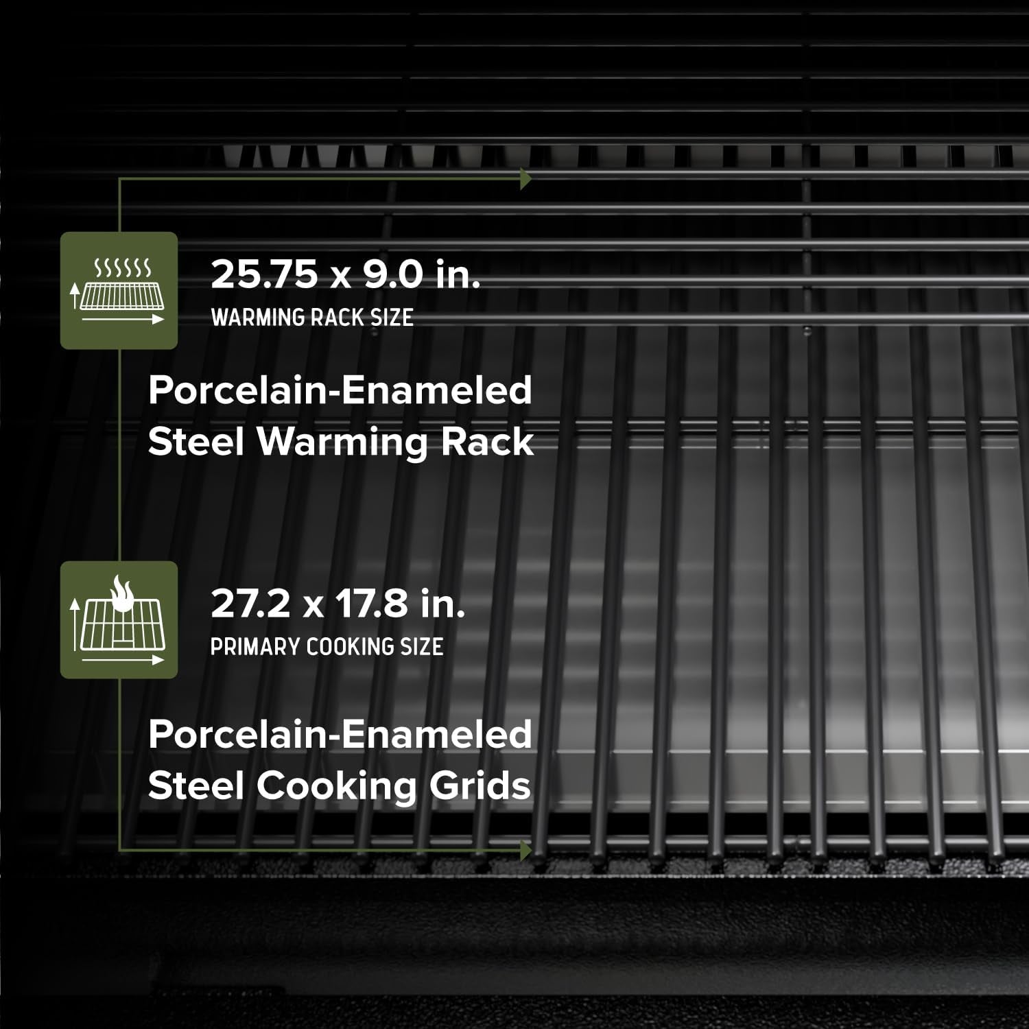 Oakford 715 Wood Pellet Grill with 715 SQ in Cooking Area, Steel Wire Grates, I-Site View Indicator, Heavy Duty Pellet Smoker Grill with Bluetooth Connectivity - 910-0508