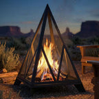 Sunnydaze Majestic Pyramid Steel Mesh Wood Burning Fire Bowl Pit