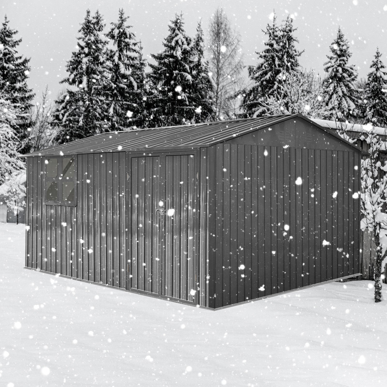 12 x 10 Ft Metal Garden Shed for Outdoor Storage