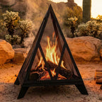 Sunnydaze Majestic Pyramid Steel Mesh Wood Burning Fire Bowl Pit