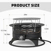 24 Inch Portable Propane Fire Pit with Grill, 60000 BTU Outdoor Gas Firepit with Lava Rocks & Adjustable Flame, Smokeless Gas Firebowl for Backyard, Camping & Gatherings