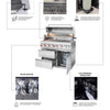 95.8"  6+1 Burner 95,500 BTU Outdoor Kitchen Island Grill Silver + Sink + Refrigerator + Bar Table